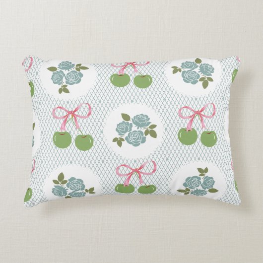 Prachtige prachtige kant achtergrond blauw groen accent kussen (Voorkant)