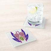 Prachtige prachtige mooie blauw & Paarse rode roos Glazen Onderzetter (Schuin)