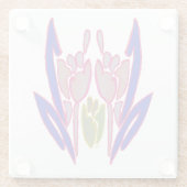 Prachtige prachtige mooie blauw & Paarse rode roos Glazen Onderzetter (Achterkant)