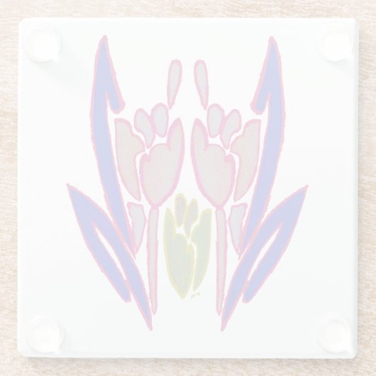 Prachtige prachtige mooie blauw & Paarse rode roos Glazen Onderzetter (Achterkant)