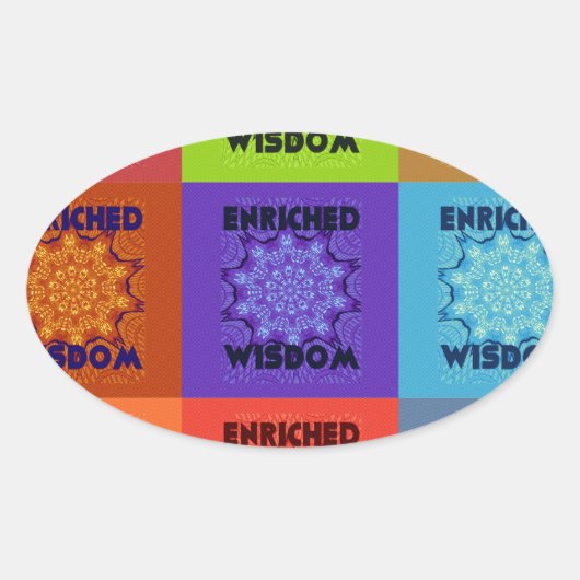 Prachtige prachtige mooie Pop Art Print: Verrijkt Ovale Sticker (Voorkant)