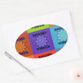 Prachtige prachtige mooie Pop Art Print: Verrijkt Ovale Sticker (Envelop)