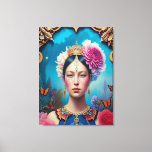 Prachtige princesportret canvas afdruk