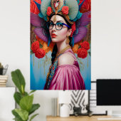 Prachtige prinses met een bril poster (Thuiskantoor)