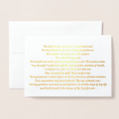 Prachtige psalm 23 - Verse Gold Foil-kaart Folie Kaarten (Voorkant met envelop)