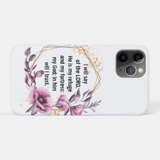 Prachtige psalm 91 Floral iPhone 11 Pro Hoesje (Achterkant (horizontaal))