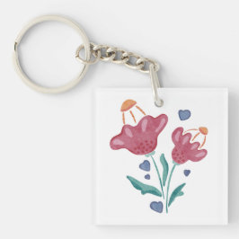 Prachtige Psychedelische Bloemen Sleutelhanger