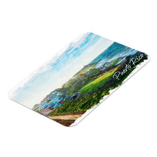 Prachtige Puerto Rico landschap reizen Magneet (Linkerzijde)