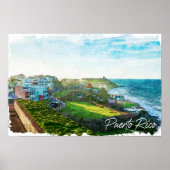 Prachtige Puerto Rico landschap reizen Poster (Voorkant)