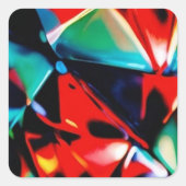 Prachtige puinhoop van kleuren vierkante sticker (Voorkant)