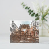 Prachtige Pula Kroatië City Painting Briefkaart (Staand voorkant)