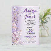 Prachtige Purple Flowers verlovingsfeest Kaart (Staand voorkant)