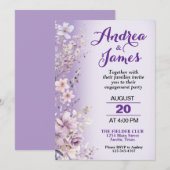 Prachtige Purple Flowers verlovingsfeest Kaart (Voorkant / Achterkant)