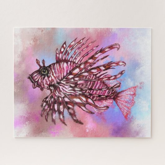 Prachtige Puzzle Lionfish Swimming Legpuzzel (Horizontaal)