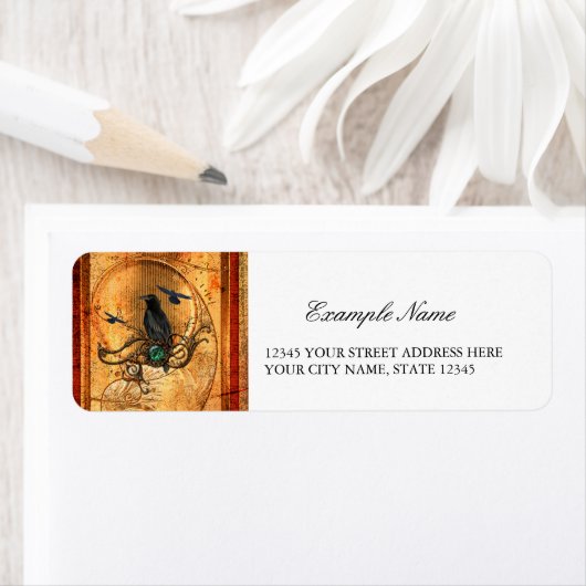 Prachtige raaf etiket (Insitu)