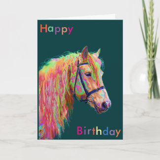 Prachtige Rainbow Pony Verjaardag Kaart