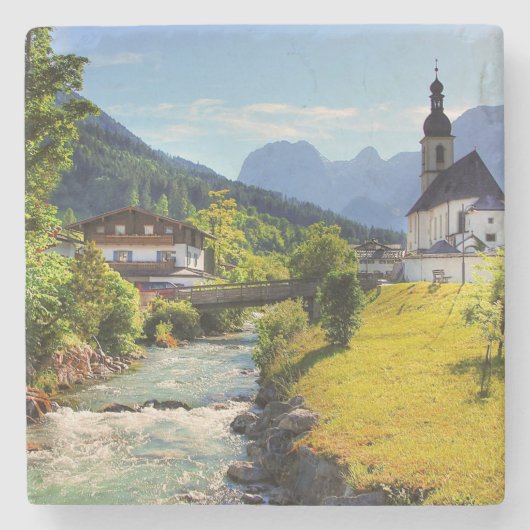 Prachtige Ramsau Stenen Onderzetter (Voorkant)