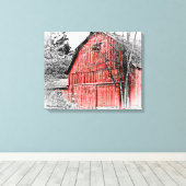 Prachtige Red Barn Canvas Afdruk (Insitu (Houten vloer))