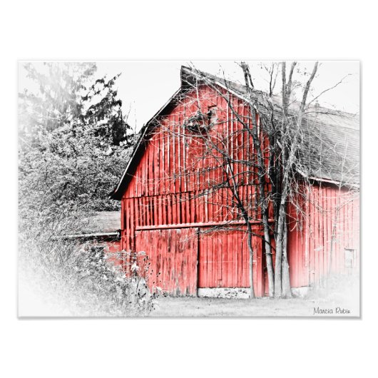 Prachtige Red Barn Foto Afdruk (Voorkant)