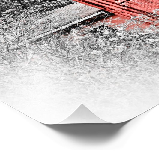 Prachtige Red Barn Foto Afdruk (Hoek)