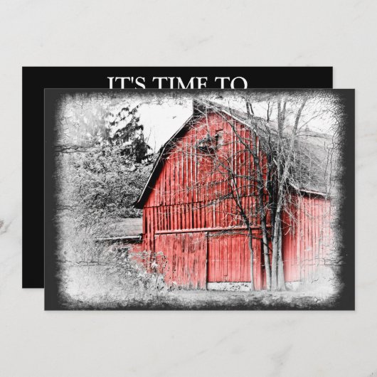 Prachtige Red Barn Kaart (Voorkant / Achterkant)