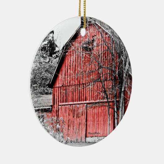 Prachtige Red Barn Keramisch Ornament (Rechts)