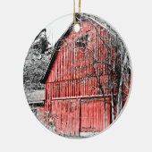Prachtige Red Barn Keramisch Ornament (Links)