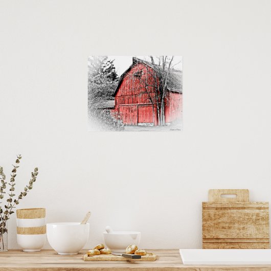 Prachtige Red Barn Poster (Keuken)