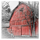 Prachtige Red Barn Tegeltje (Voorkant)