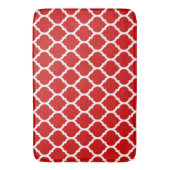 Prachtige Red- en White Moroccan Quatrefoil Patter Badmat (Voorkant Verticaal)