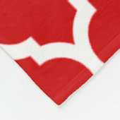 Prachtige Red- en White Moroccan Quatrefoil Patter Fleece Deken (Hoek)