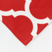 Prachtige Red- en White Moroccan Quatrefoil Patter Fleece Deken (Hoek)