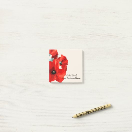 Prachtige Red Poppy Business Post-it® Notes (Op bureau)