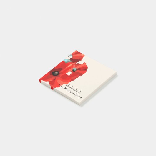 Prachtige Red Poppy Business Post-it® Notes (Schuin)