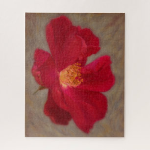 Prachtige Red Rose Art Flower Puzzel