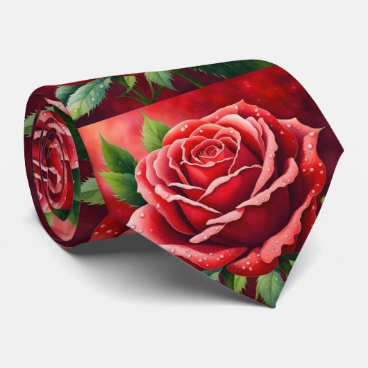 Prachtige Red Roses Stropdas (Opgerold)