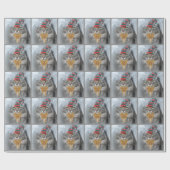 Prachtige redding met kerstcadeautje voor Cat Cadeaupapier (Vlak)