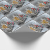 Prachtige redding met kerstcadeautje voor Cat Cadeaupapier (Hoek)