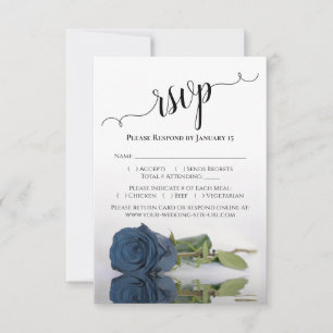 Prachtige reflecterende Stusty Steel Blue Roos Wed RSVP Kaartje