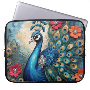 Prachtige Regal Peacock met Pareltjes Laptop Sleeve