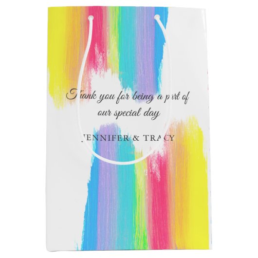 Prachtige regenboog - Aangepast LGBTQ-huwelijk Medium Cadeauzakje