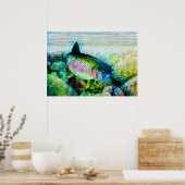 Prachtige regenboogforel in Poster met heldere kle (Keuken)