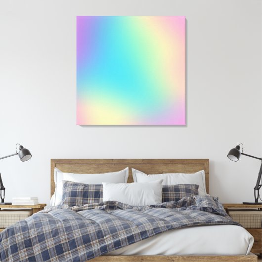Prachtige regenbooggradiënt canvas afdruk (Insitu (Slaapkamer))
