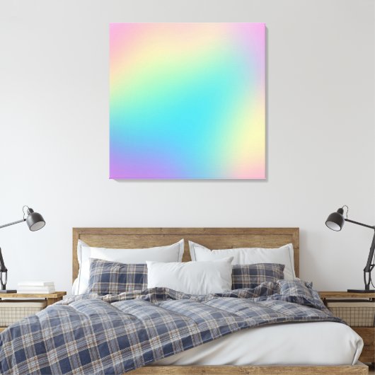 Prachtige regenbooggradiënt canvas afdruk (Insitu (Slaapkamer))