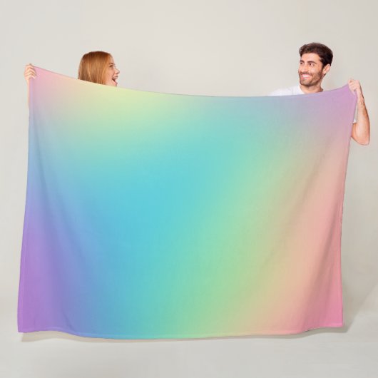 Prachtige regenbooggradiënt fleece deken (In situ)