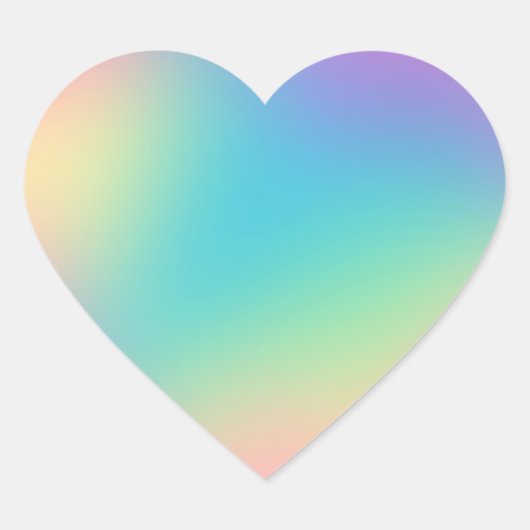 Prachtige regenbooggradiënt hart sticker (Voorkant)