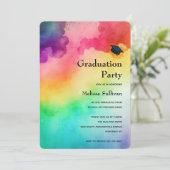 Prachtige regenboogkleuren, Abstract Afstuderen Kaart (Staand voorkant)