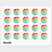 Prachtige regenboogkleuren Abstract design Busines Ronde Sticker (Vel)