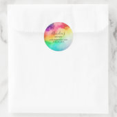Prachtige regenboogkleuren Abstract design Busines Ronde Sticker (Tas)