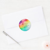 Prachtige regenboogkleuren Abstract design Busines Ronde Sticker (Envelop)